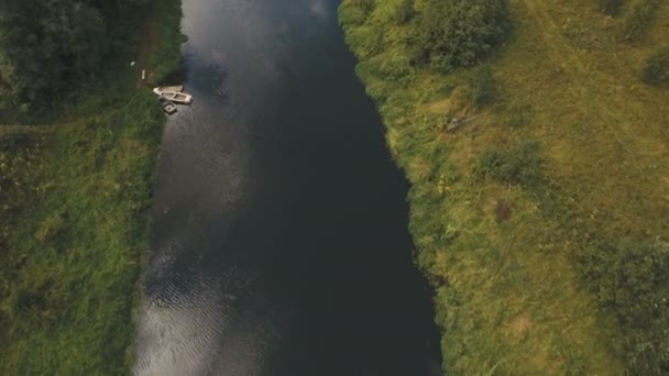 Über den Fluss fliegen — Stockvideo