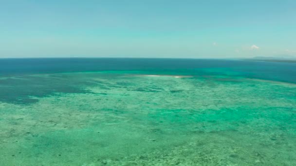 Sandy beach on a coral reef balabac palawan — Stock Video