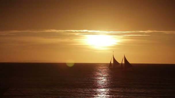 Sunset on boracay island — Stock Video