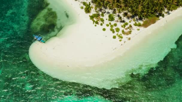 Isla tropical con playa de arena balabac palawan — Vídeo de stock