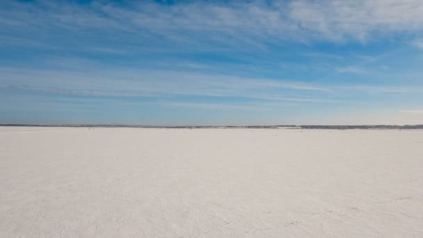 Invierno nieve campo invierno paisaje — Vídeo de stock