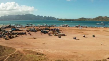 Coron kasabasının hava manzarası Filipinler Palawan