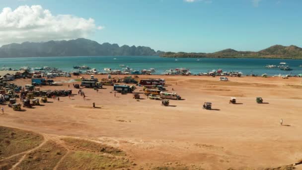 Coron stad luchtfoto philippines palawan — Stockvideo