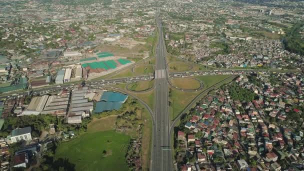 Cruce de carreteras en manila philippines — Vídeo de stock