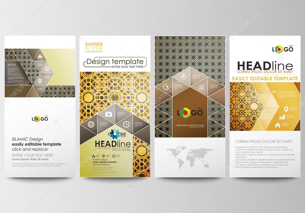 flyers set modern banners business templates cover design