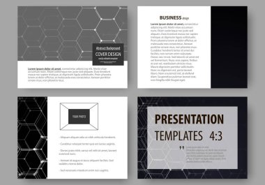 İş şablonları sunma kaymak için. Kolay düzenlenebilir vektör düzenler. Kimya model, altıgen molekül yapısı, bilimsel ve tıbbi araştırma. Tıp, bilim ve teknoloji kavramı.