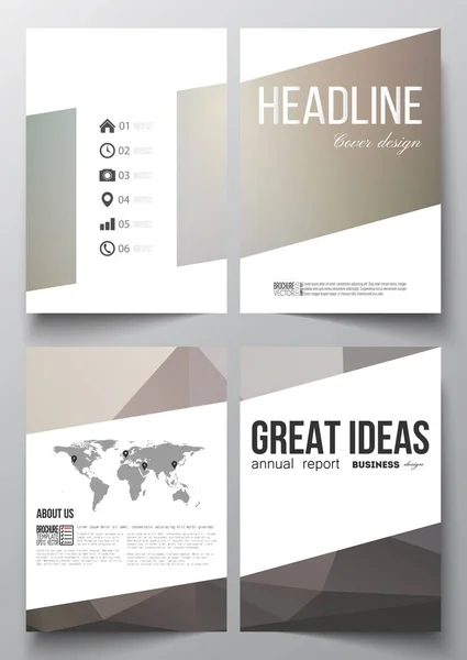 Set of business templates for brochure, magazine, flyer, booklet or annual report. Abstract blurred background, modern stylish dark vector texture — Stock Vector