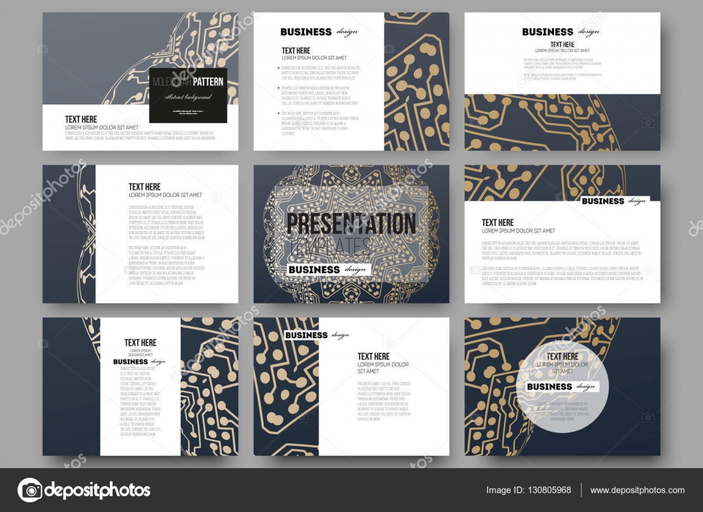 set of 9 templates for presentation slides. golden microchip set of 9 templates for presentation slides. golden microchip, Presentation templates