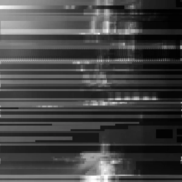 Glitched fundo vetor abstrato feito de cor preta pixel mosaico. Decadência digital, erro de sinal, falha na televisão. Design moderno para cartaz de impressão, capa de brochura, site e outros projetos . —  Vetores de Stock