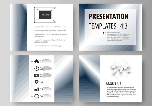 Set of business templates for presentation slides. Easy editable vector layouts in flat design. Simple monochrome geometric pattern. Abstract polygonal style, stylish modern background. — Stock Vector