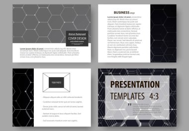 İş şablonları sunma kaymak için. Kolay düzenlenebilir vektör düzenler. Kimya model, altıgen molekül yapısı, bilimsel ve tıbbi araştırma. Tıp, bilim ve teknoloji kavramı.