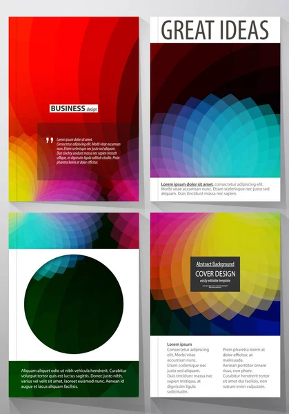 Modelli di business per brochure, volantino, opuscolo, report. Modello di copertina, layout vettoriale piatto in formato A4. Design colorato, sovrapposizione di forme geometriche che formano astratto bellissimo sfondo . — Vettoriale Stock