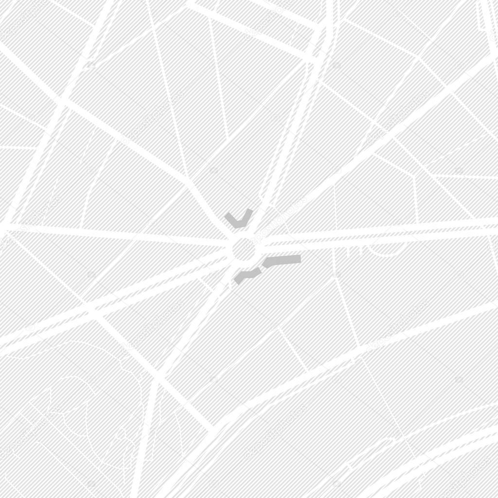 City map. Gray color pattern. Abstract vector illustration of a town with streets.