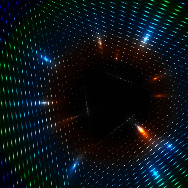 抽象的五颜六色的霓虹灯点，点缀的技术背景。发光粒子，led 灯光模式，未来的纹理，数字矢量设计 — 图库矢量图片