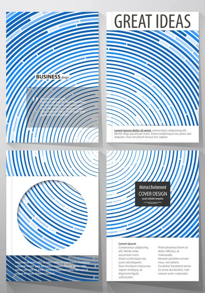 Modelli di business per brochure, riviste, volantini, opuscoli o report. Modello di design della copertina, layout vettoriale astratto in formato A4. Sfondo di colore blu in stile minimalista fatto da cerchi colorati . — Vettoriale Stock