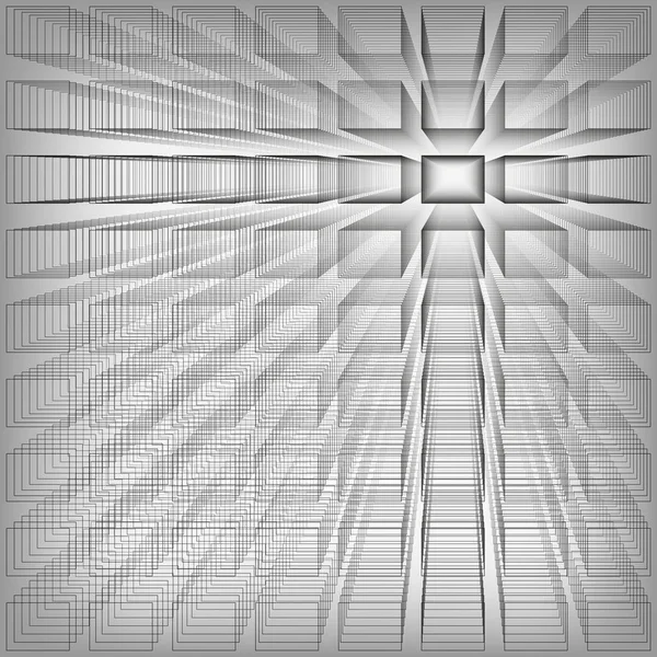 Szary kolor infinity streszczenie tło, konstrukcji 3d z prostokątów, tworząc iluzję głębokości i perspektywy, ilustracji wektorowych. — Wektor stockowy