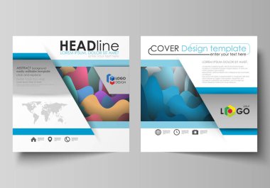 İş şablonları kare broşür, dergi, broşür, kitapçık ya da faaliyet raporu için. Kapak broşür, stil vektör düzen düz. Güzel arka plan oluşturan şekilleri ile desen renkli tasarım.