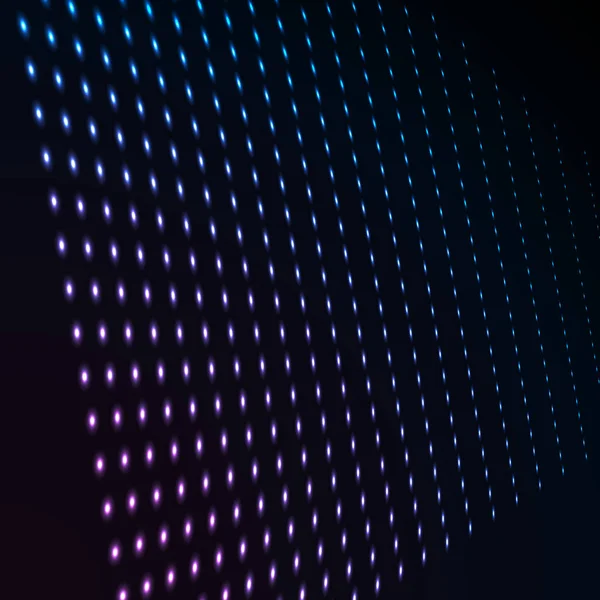 Puntos de neón de color azul abstracto, fondo de tecnología punteada. Partículas brillantes, patrón de luz led, textura futurista, diseño de vectores digitales — Archivo Imágenes Vectoriales