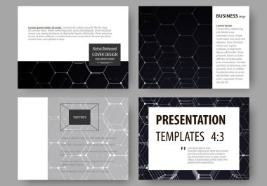 İş şablonları sunma kaymak için. Kolay düzenlenebilir vektör düzenler. Kimya model, altıgen molekül yapısı, bilimsel ve tıbbi araştırma. Tıp, bilim ve teknoloji kavramı.