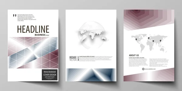 Business templates for brochure, magazine, flyer, annual report. Cover design template, vector layout in A4 size. Simple monochrome geometric pattern. Abstract polygonal style, modern background. — Stock Vector