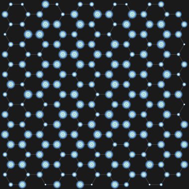 Kimya desen, altıgen tasarım molekül yapısı siyah, bilimsel veya tıbbi Dna araştırma. Tıp, bilim ve teknoloji kavramı. Geometrik arka plan.