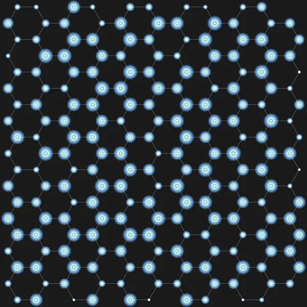 Kimya desen, altıgen tasarım molekül yapısı siyah, bilimsel veya tıbbi Dna araştırma. Tıp, bilim ve teknoloji kavramı. Geometrik arka plan.
