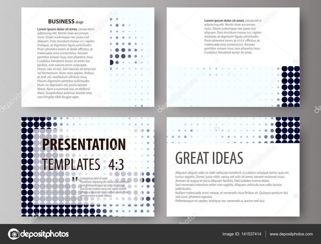 Conjunto De Plantillas De Negocio Para Diapositivas De Presentacion Disenos Vectoriales De Diseno Abstracto Fondo Punteado