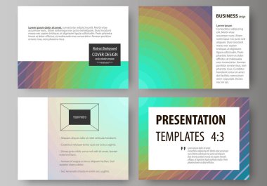 İş şablonları sunma kaymak için kümesi. Düz stil tasarlamak vektör düzenler. Daireler, çapraz çizgiler ile minimalist tasarımı. Güzel retro arka plan oluşturan geometrik şekiller.