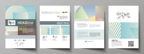 Modelli di business per brochure, riviste, volantini, opuscoli o report. Modello di copertina, layout vettoriale astratto in formato A4. Design minimalista con linee, forme geometriche che formano uno sfondo bellissimo . — Vettoriale Stock