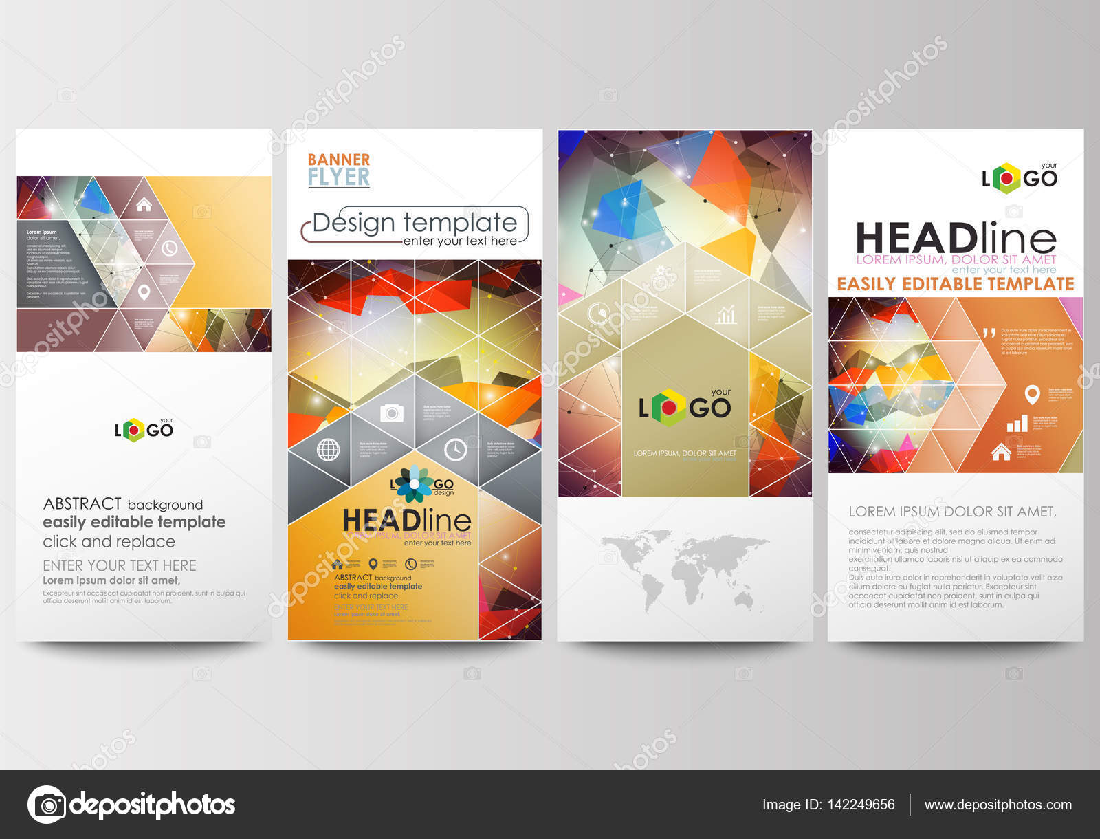flyers set modern banners business templates cover template easy