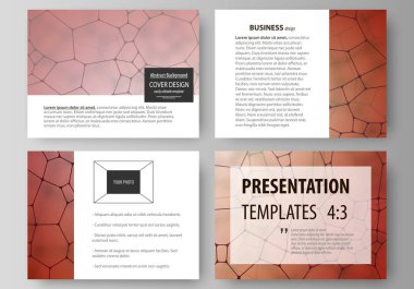 İş şablonları sunma kaymak için. Düz tasarım soyut vektör düzenler. Kimya model, moleküler doku, poligonal molekül yapısı, hücre. Tıp, bilim, Mikrobiyoloji kavramı.