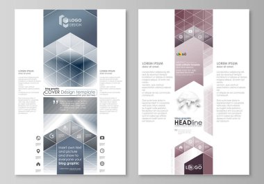 Blog grafik iş şablonları. Sayfa Web sitesi tasarım şablonu, kolay düzenlenebilir vektör düzeni. Sade tek renkli geometrik desen. Soyut poligonal stil, şık modern arka plan.