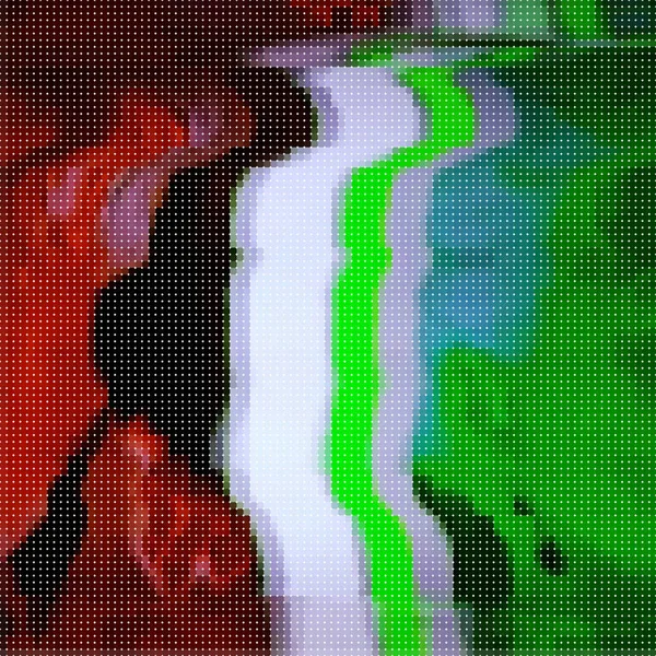 Glitched abstract vector achtergrond gemaakt van kleurrijke pixel mozaïek. Digitale verval, signaal fout, televisie mislukken. Trendy ontwerp voor print poster, brochure cover, website en andere projecten. — Stockvector