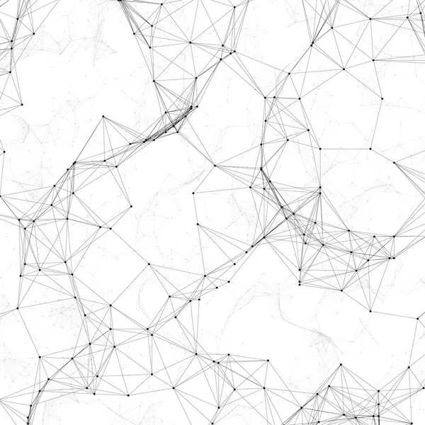 Chemie Muster, Verbindungslinien und Punkte, Molekülstruktur auf weißem, wissenschaftlicher medizinischer dna Forschung, geometrischer grafischer Hintergrund. Medizin, Wissenschaft und Technologie. minimalistisches Design. — Stockvektor