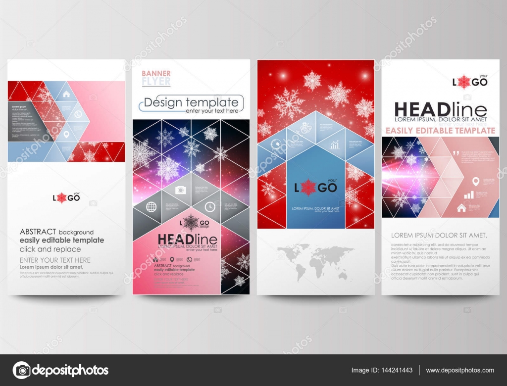 Flyers set modern banners Business templates Cover design template easy editable abstract flat layouts Christmas decoration vector background with