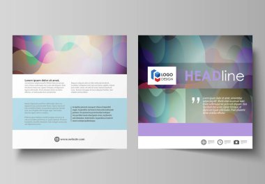 İş şablonları kare broşür, dergi, broşür, kitapçık ya da faaliyet raporu için. Kapak broşür, stil vektör düzen düz. Güzel arka plan oluşturan şekilleri ile desen renkli tasarım.