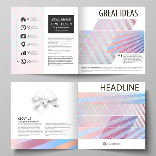 Geschäftsvorlagen für quadratische Broschüren, Magazine, Flyer, Broschüren, Berichte. Prospekteinband, abstraktes Vektorlayout. süße rosa und blaue Dekoration, ziemlich romantisches Design, niedliche Süßigkeiten Hintergrund. — Stockvektor