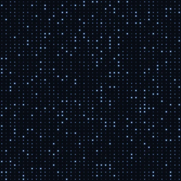 Astratto blu puntini al neon colore, punteggiato sfondo tecnologia. Particelle luminose, pattern di luce a led, texture futuristica, progettazione vettoriale digitale — Vettoriale Stock