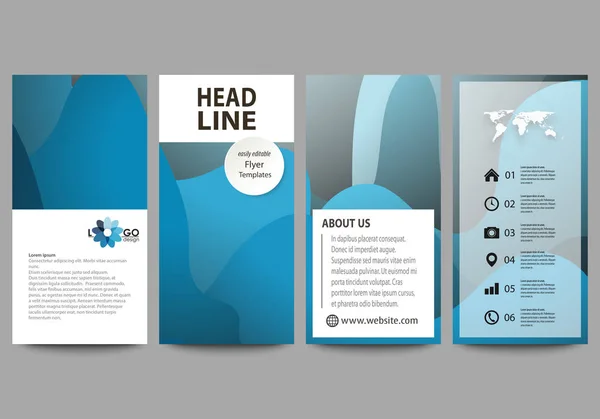 Flyers set, moderne banners. Zakelijke sjablonen. Voorbladsjabloon, vlakke stijl lay-outs, vectorillustratie. Felle kleurenpatroon, kleurrijk ontwerp, overlappende vormen vorming van abstracte mooie achtergrond — Stockvector