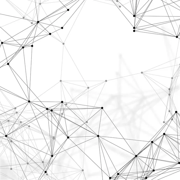 Chemie patroon, aansluitende lijnen en punten, de structuur van het molecuul op wit, wetenschappelijk medisch Dna onderzoek, geometrische grafische achtergrond. Geneeskunde, wetenschap en technologie concept. Minimalistisch design. — Stockvector