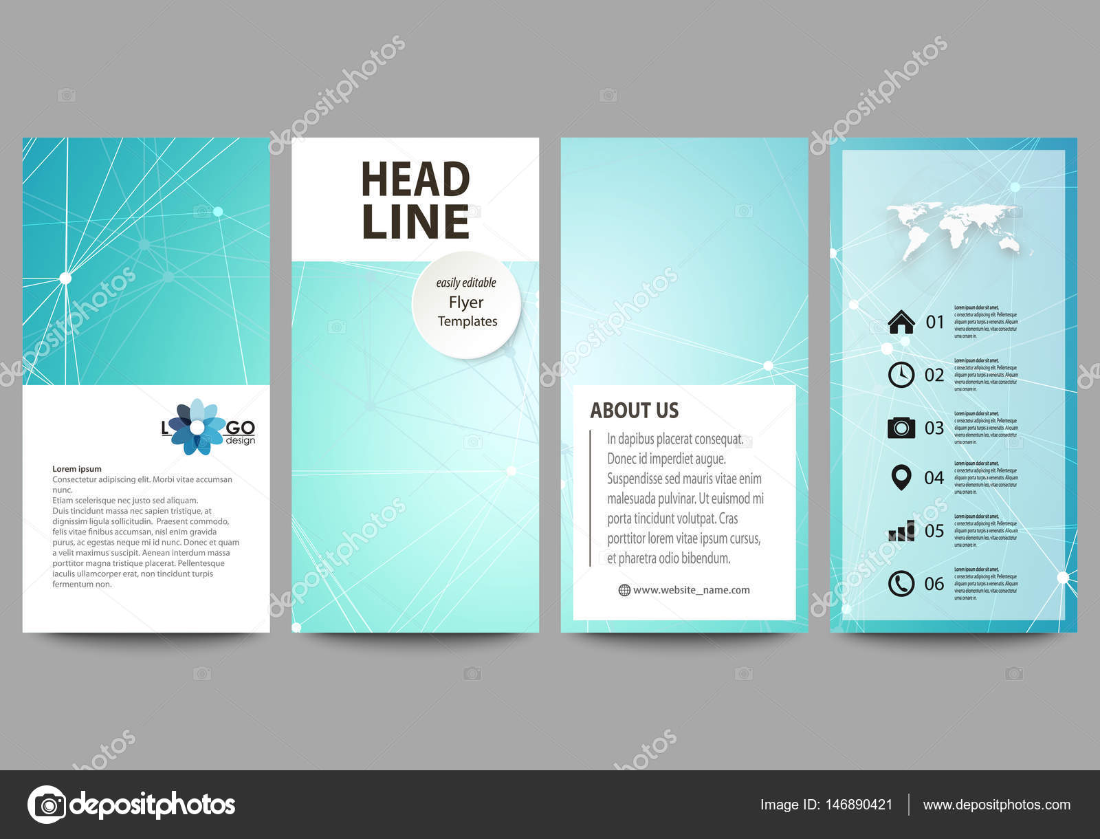 the minimalistic abstract vector illustration of the editable layout tech flyers design