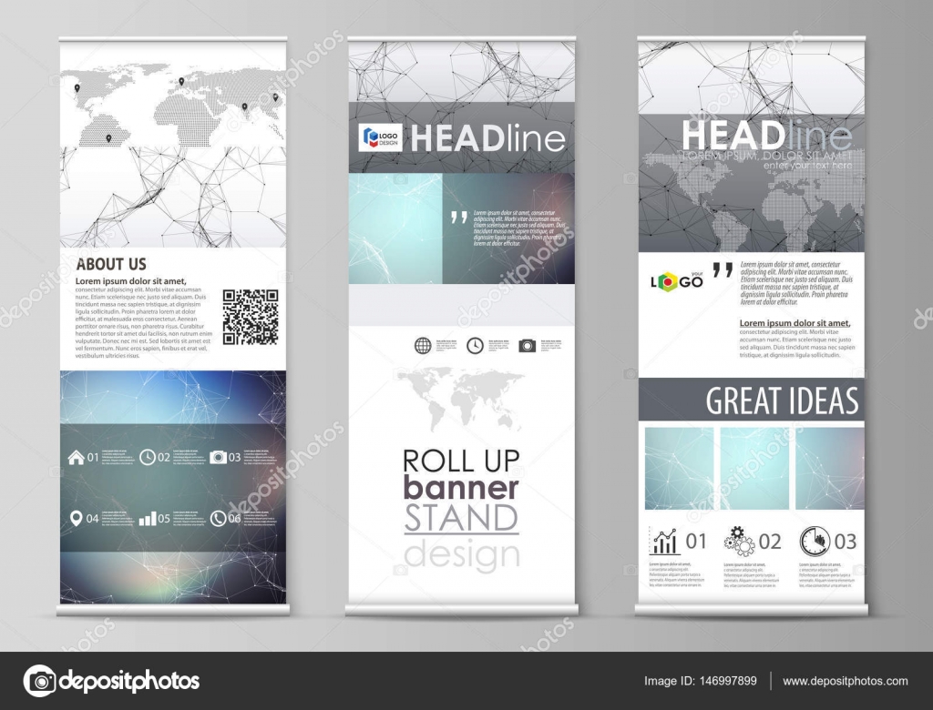 roll up banner stands abstract geometric design templates vertical