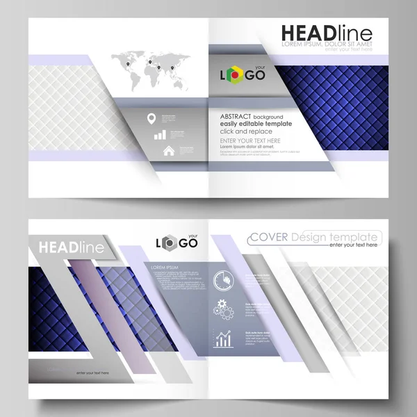 İş şablonları için kare tasarım BI broşür, dergi, el ilanı katlayın. Kapak broşür, vektör düzenini soyut. Parlak kumaş, sakinleştirmek doku, beyaz ya da mavi renkli ipek, vintage tarzı arka plan