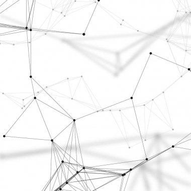 Kimya desen, molekül yapısı beyaz, bilimsel tıbbi Dna araştırma, geometrik grafik arka plan üzerinde çizgiler ve noktalar, bağlanma. Tıp, bilim ve teknoloji kavramı. Minimalist tasarım.