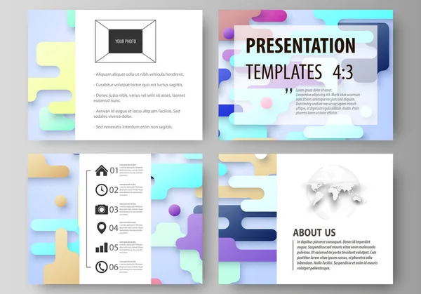 Modelos de negócios para slides de apresentação. Layouts de design vetorial abstrato. Linhas de cores brilhantes e pontos, fundo minimalista colorido com formas geométricas formando belo fundo minimalista . —  Vetores de Stock