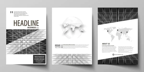 Business templates for brochure, magazine, flyer, booklet, report. Cover design template, vector layout in A4 size. Abstract infinity background, 3d structure, rectangles forming illusion of depth. — Stock Vector