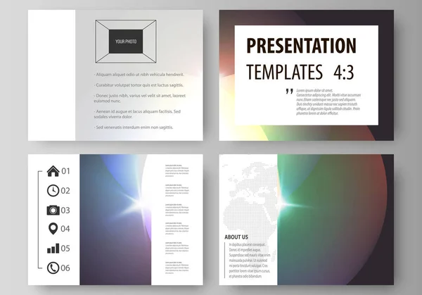 Eine Reihe von Geschäftsvorlagen für Präsentationsfolien. leicht editierbare abstrakte Vektorlayouts. Retro-Stil, mystischer Sci-Fi-Hintergrund. futuristisches trendiges Design. — Stockvektor