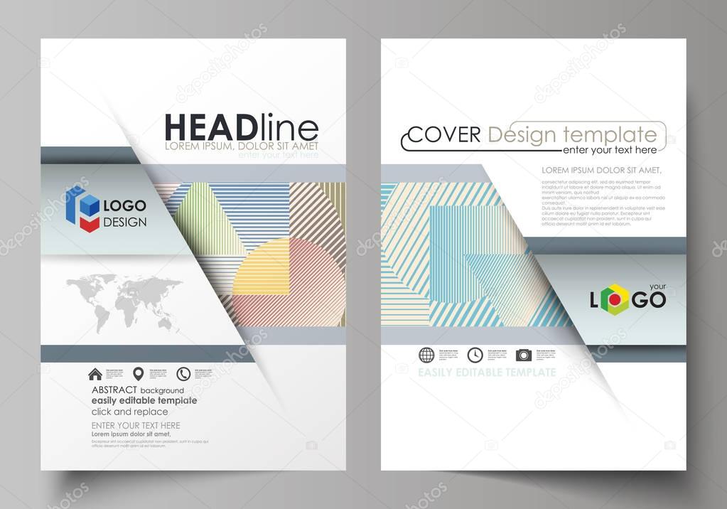 Business templates for brochure, magazine, flyer, booklet or report. Cover template, abstract vector layout in A4 size. Minimalistic design with lines, geometric shapes forming beautiful background.