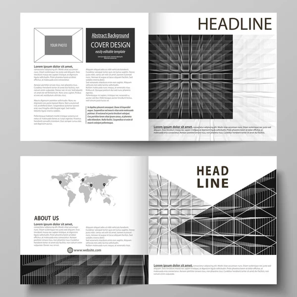 Business-Vorlagen für quadratische Design Bi-Fold-Broschüre, Magazin, Flyer. Prospekteinband, Vektorlayout. abstrakte Unendlichkeit Hintergrund, 3D-Struktur, Rechtecke bilden Illusion von Tiefe und Perspektive. — Stockvektor