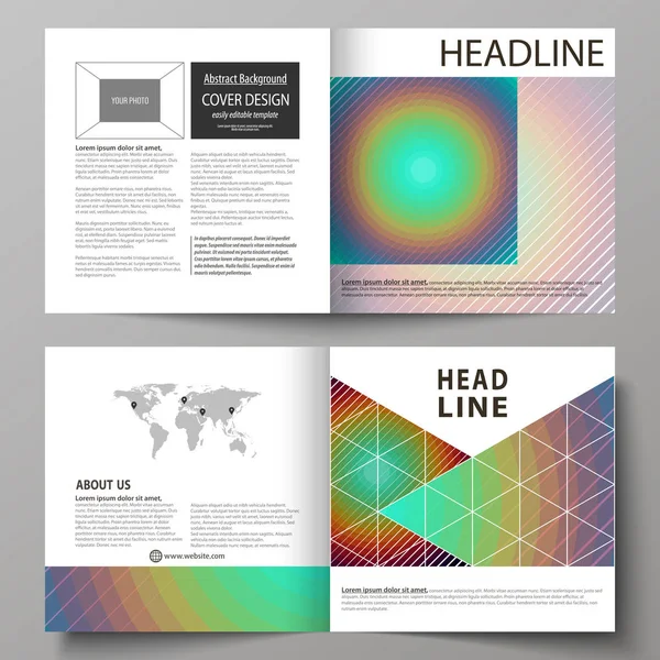 Business-Vorlagen für quadratische Broschüre, Flyer, Bericht. Prospekteinband, abstraktes Vektorlayout. Minimalistisches Design mit Kreisen, diagonalen Linien. Geometrische Formen bilden Retro-Hintergrund — Stockvektor